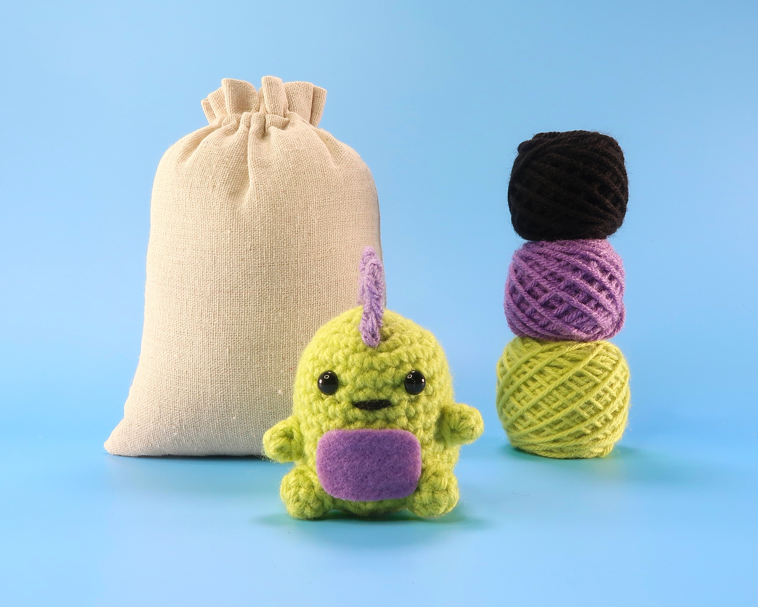 Dinosaur Crochet Kit & Pattern, Beginner Crochet Kit